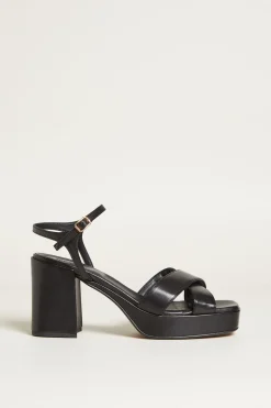 Sandali con fascia incrociata - Nero