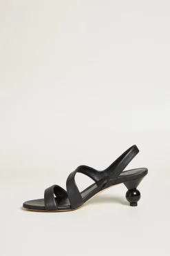 Sandali con tacco a sfera - Nero