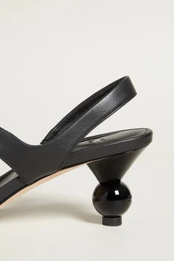 Sandali con tacco a sfera - Nero
