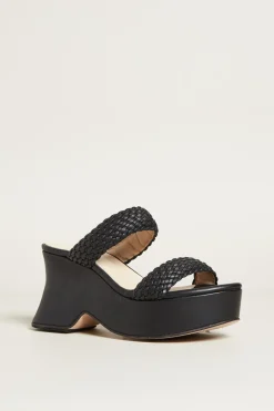 Sandali con zeppa - Nero