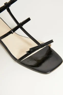 Sandali flat con fiocchi - Nero