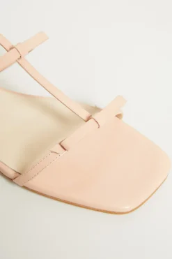 Sandali flat con fiocchi - Cipria