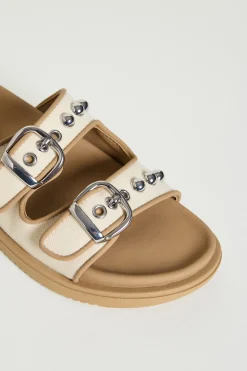 Sandali con borchie - Beige