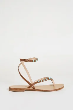 Sandali con borchie - Marrone