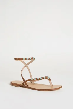 Sandali con borchie - Marrone