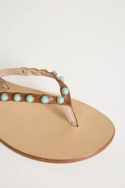 Sandali con borchie - Marrone
