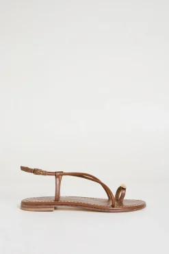 Sandali con fascia a dito - Marrone