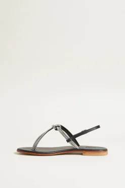 Sandali con strass - Argento Nero