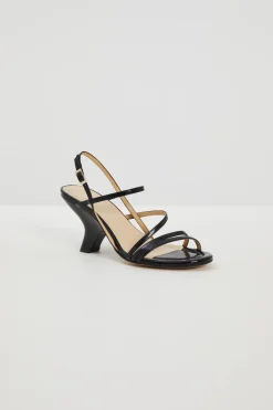 Sandali con tacco rientrante - Nero
