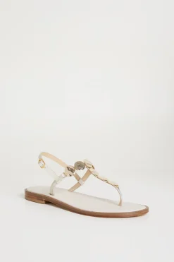 Sandali flat in pelle - Bianco