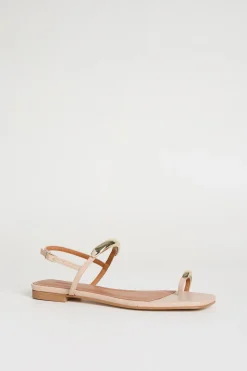 Sandali flat in pelle - Rosa