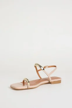 Sandali flat in pelle - Rosa