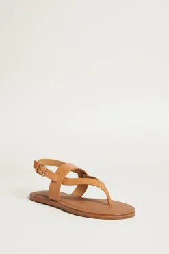 Sandali infradito in pelle - Cuoio