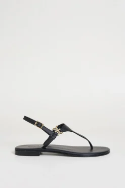 Sandali in pelle laminata - Nero