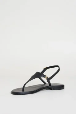 Sandali in pelle laminata - Nero