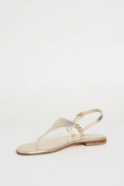 Sandali in pelle laminata - Oro