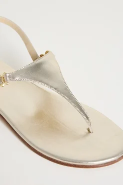 Sandali in pelle laminata - Oro