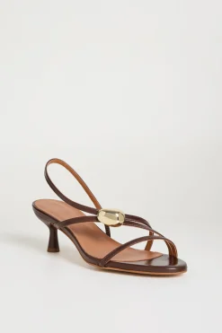 Sandali in pelle - Marrone