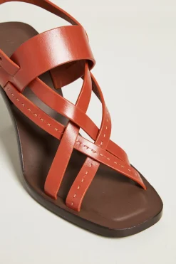 Sandali in pelle - Ruggine Scuro