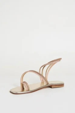 Sandali multilistino con strass - Rosa