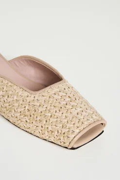 Sandali open-toe in paglia - Beige