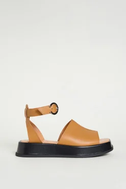 Sandali platform in pelle - Cammello
