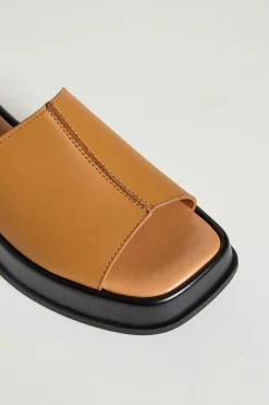 Sandali platform in pelle - Cammello