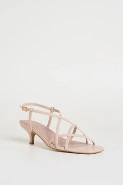 Sandalo con listini laminati - Rosa