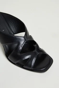 Sandalo in cuoio - Nero