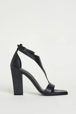 Sandalo in pelle liscia - Nero