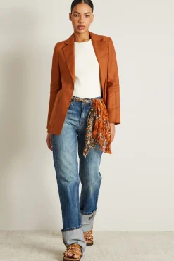 Sciarpa goffrata con stampa all over - Arancione