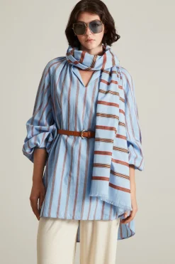 Sciarpa in voile - Celeste