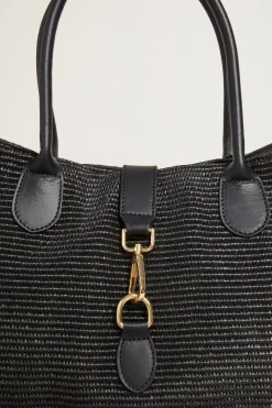 Shopper effetto rafia - Nero