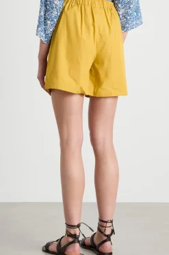 Short in popeline - Giallo