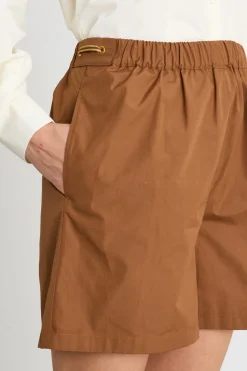 Short in popeline - Marrone