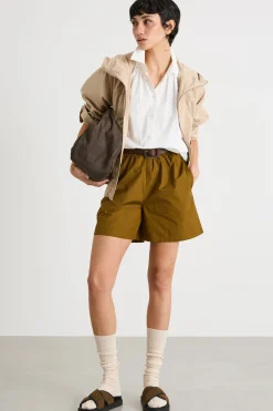 Short in popeline - Verde