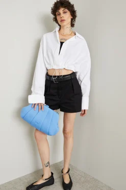 Shorts con pieghe cucite - Nero