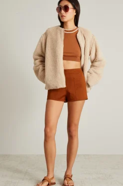 Shorts con tasche applicate - Terracotta