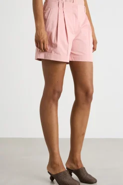 Shorts in gabardina di cotone - Rosa
