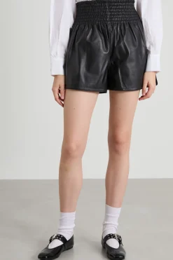 Shorts in nappa - Nero