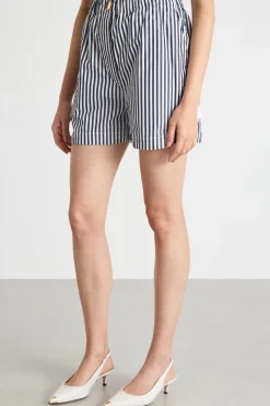 Shorts in popeline - Nero Bianco