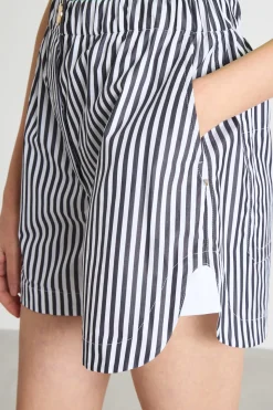 Shorts in popeline - Nero Bianco