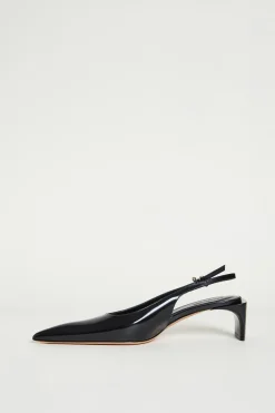Slingback a punta - Nero