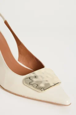 Slingback con accessorio - Bianco