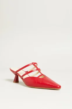 Slingback con tacco - Rosso