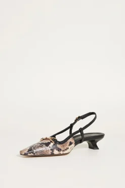 Slingback in pelle animalier - Animalier