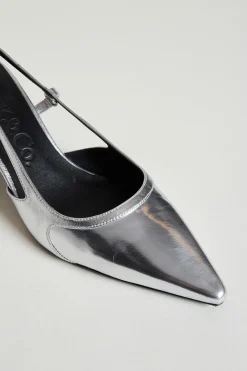 Slingback in pelle - Argento