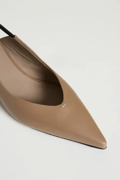 Slingback in pelle - Beige