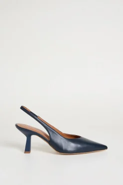 Slingback in pelle - Blu