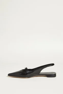Slingback in pelle lucida - Nero